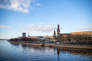 river bridge and Riga