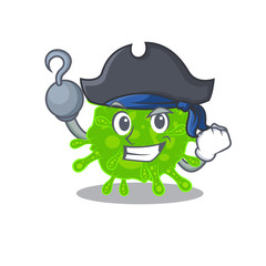 Cool flaviviridae in one hand Pirate cartoon design style with hat