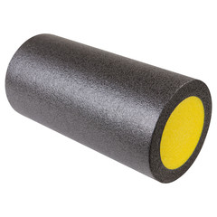 gray roller for Pilates, yoga or fitness, on a white background, muscle relaxation exercises