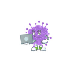 smart student of coronavirus influenza using a laptop