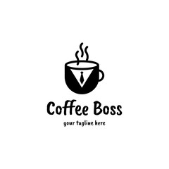 Coffee Boss logo with flat design
