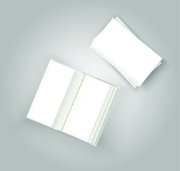 Vector Empty Notebook With Blank Cover Books Illustration Set