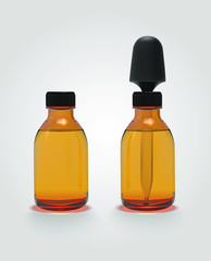 Vector 3D Essential Oil Bottles Set Illustration