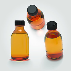 Vector 3D Essential Oil Bottles Set Illustration