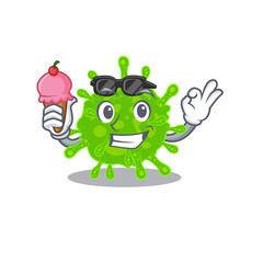 cartoon character of flaviviridae holding an ice cream