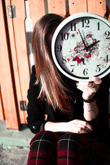 girl with clock