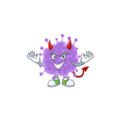 Cartoon picture of coronavirus influenza in devil cartoon character design