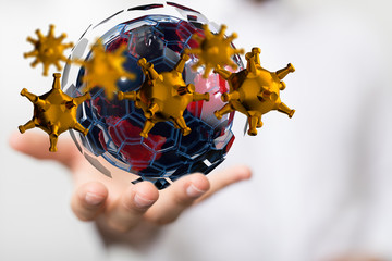 COVID-19 Business Finance Crisis Concept. Coronavirus Danger Pandemic. Global stress of world .