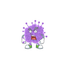 Coronavirus influenza mascot design concept showing angry face