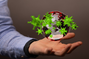 Coronavirus or Flu virus - Microbiology And Virology Concept.