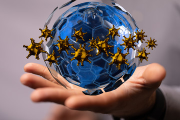 Coronavirus or Flu virus - Microbiology And Virology Concept.