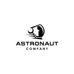astronaut head with helmet logo ivon vector in trendy geometric pictogram illustration style © Ramosh Artworks