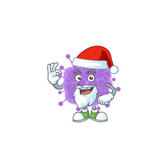 Coronavirus influenza cartoon character of Santa showing ok finger