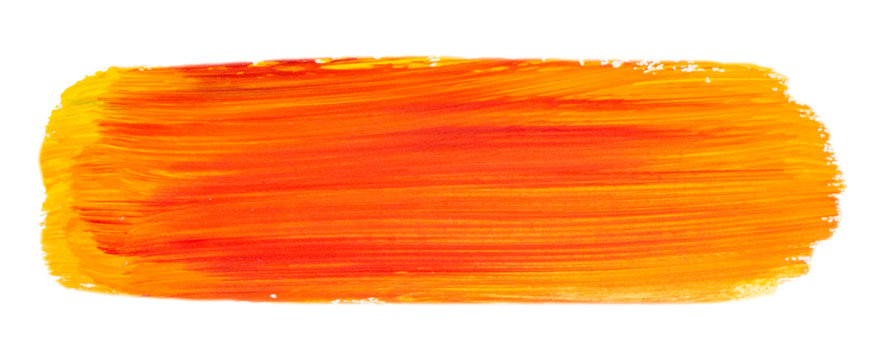 Vector orange paint texture isolated on white - acrylic banner for Your design