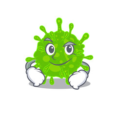 Funny flaviviridae mascot character showing confident gesture