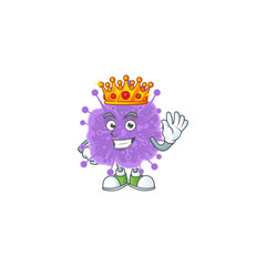 A Charismatic King of coronavirus influenza cartoon character design