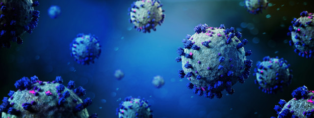 Obraz na płótnie Canvas Coronavirus Covid-19 background - 3d rendering