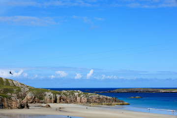 Durness -  (Scotland), UK - August 11, 2018: The beaches at Durness peninsula, Scotland, Highlands, United Kingdom