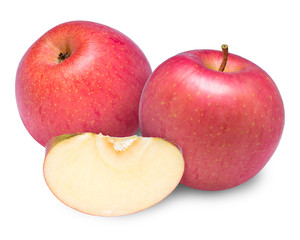 Fresh fuji Apple on white background,Red apples isolated on white background. With clipping path.