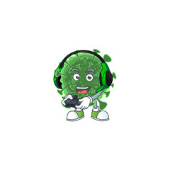 An adorable wuhan coronavirus in Sailor cartoon character with white hat