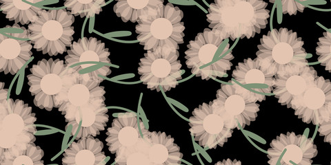 Seamless pattern with abstract flowers. Creative color floral surface design. Vector