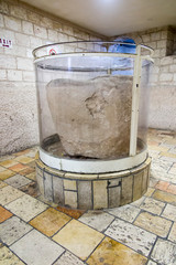 An example of a stone stave in the church in Cana of Galilee in Israel in the Holy Land - obrazy, fototapety, plakaty