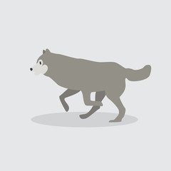 Cartoon wolf. Cute Cartoon wolf, Vector illustration on a white background. Drawing for children.