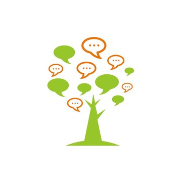 tree chat logo design template illustrations vector