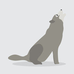 Cartoon wolf. Cute Cartoon wolf, Vector illustration on a white background. Drawing for children.