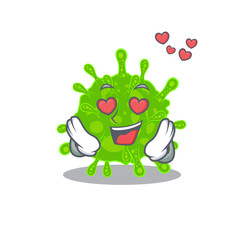 cute flaviviridae cartoon character showing a falling in love face