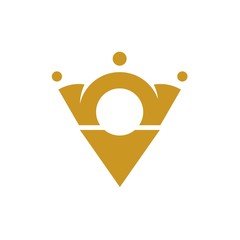 Pin king icon design logo. Travel king logo. template vector illustrations
