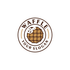 Delicious waffle badge logo design