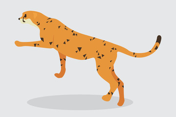 Cartoon cheetah. Cute Cartoon cheetah, Vector illustration on a white background. Drawing for children.