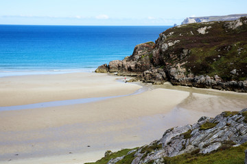 Durness -  (Scotland), UK - August 11, 2018: The beaches at Durness peninsula, Scotland, Highlands, United Kingdom