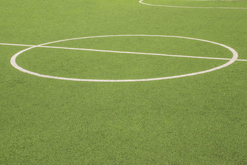 Obraz premium mini football, Artificial turf field outdoor soccer with markup