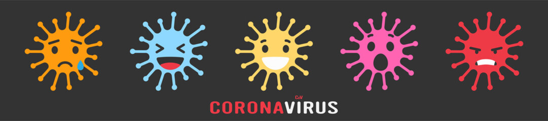 Emoji coronavirus. Concept for save the world with Covid-19 virus nCoV