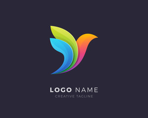 Abstract colorful bird logo