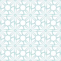 Floral blue seamless pattern on white background. Flowers design