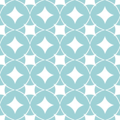 Fototapeta premium Geometric square seamless pattern. White design on blue background