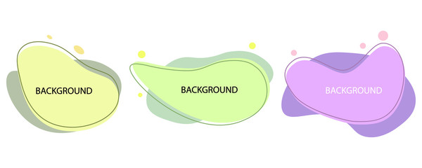 purple, gray, blue geometric abstract elements set. Dynamical colored forms and lines. Flowing shapes banners. Template for design of logo, flyer, presentation, vector illustration