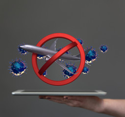travel with plane prohibited warning sign