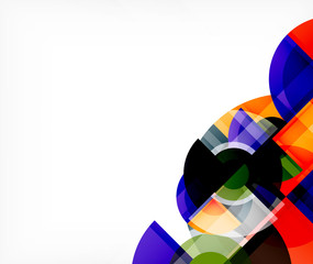 Fototapeta premium Abstract background, circle and triangle design round shapes overlapping. Geometric trendy template. Vector Illustration For Wallpaper, Banner, Background, Card, Book Illustration, landing page