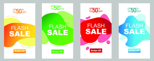 Vector Modern Fluid For Big Sale Banners Design. Discount Banner Promotion Template. 
Special offer and sale banner discount up to 50% template design with editable text.