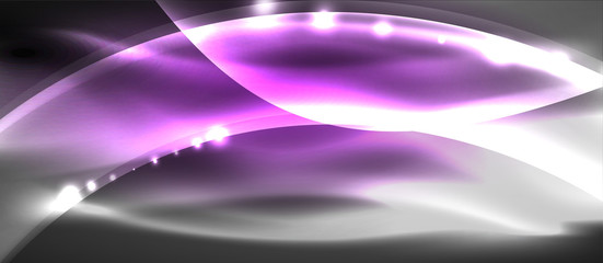 Abstract background. Shiny design neon waves with light effects, techno trendy design. Vector Illustration For Wallpaper, Banner, Background, Card, Book Illustration, landing page