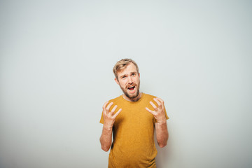 Angry man screaming