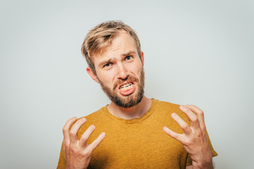 Angry man screaming
