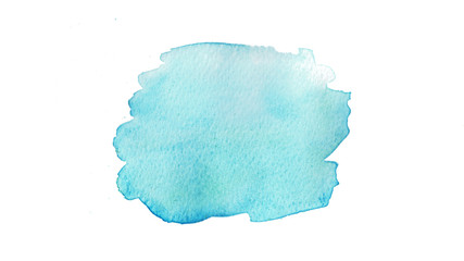 Blue watercolor hand drawn isolated background