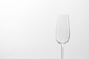 Empty glass on a white background. Minimalism
