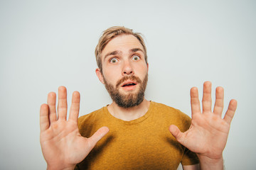 The man is afraid of fear