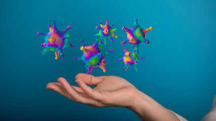 contagious coronavirus pandemic, dangerous virus outbreak 3d.